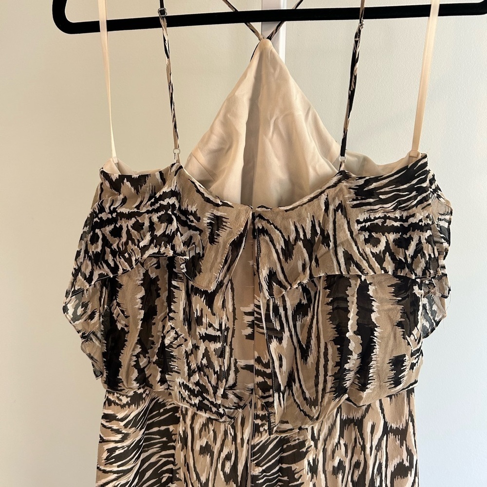 BCBG Max Azria Ikat Neutral Print Silk Maxi Dress - Picture 5 of 6